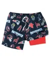Chubbies Men's 5.5" Navy New England Patriots The Neon Lined Classic Swim Trunks In Blue