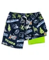 Chubbies Men's 5.5" Navy Seattle Seahawks The Neon Lined Classic Swim Trunks In Blue