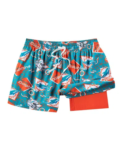 Chubbies Men's Aqua Miami Dolphins Game Day Fit Classic Lined Swim Trunks In Blue