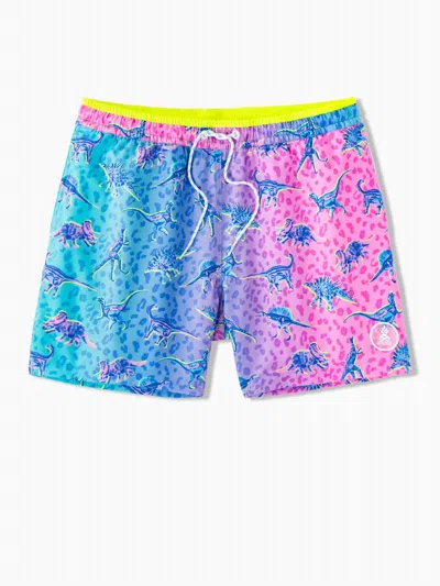 Chubbies Men's Dino Delights 5.5" Classic Swim Trunks In Colorblue/pink Dinosaur In Multi