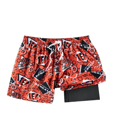 Chubbies Men's Orange Cincinnati Bengals Game Day Fit Classic Lined Swim Trunks In Blue