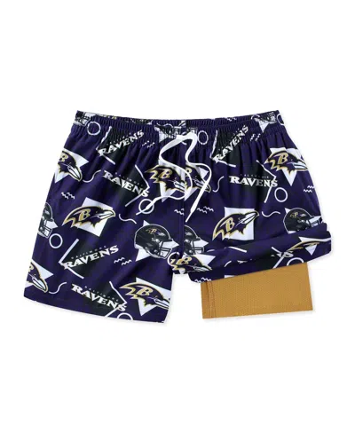 Chubbies Purple Baltimore Ravens Game Day Fit Classic Lined Swim Trunks In Blue