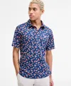 Chubbies Men's Range Flowers In Motion Tailored-fit Performance Golf Polo Shirt In Blue