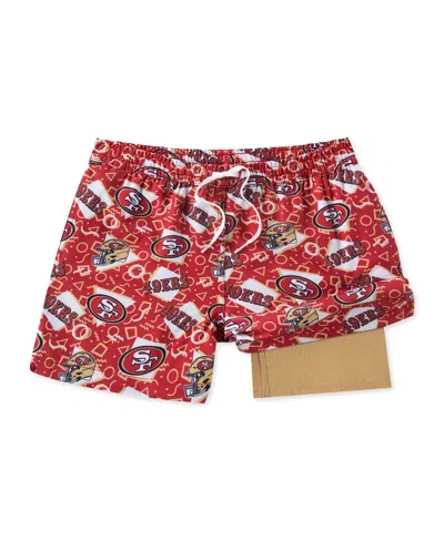 Chubbies Men's Red San Francisco 49ers Game Day Fit Classic Lined Swim Trunks In Multi