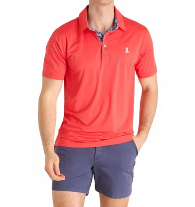 Chubbies Men's Rover Performance Polo Shirt In Red Orange