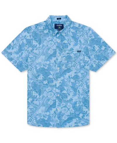 Chubbies Men's Shake'm On Down Short Sleeve Button-down Performance Shirt In Dusty Blue