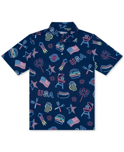 Chubbies Men's Slim Fit Patriotic Short Sleeve Performance 2.0 Polo Shirt In Navy