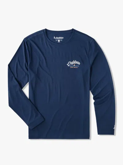 Chubbies Men's Surf Skin Sun Long Sleeve Crewneck Tee In Navy In Blue