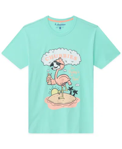 Chubbies Men's The Ain't No Worry Crewneck Graphic T-shirt In Green