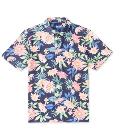 Chubbies Men's The Big Bloomer Short Sleeve Floral Print Polo Shirt In Navy