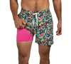 CHUBBIES MEN'S THE BLOOMERANGS QUICK-DRY 5-1/2" SWIM TRUNKS WITH BOXER-BRIEF LINER