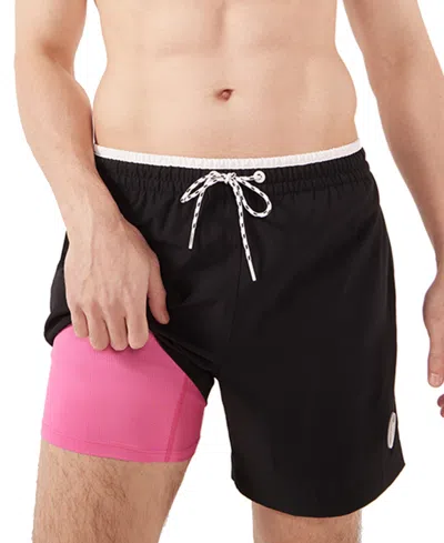 Chubbies Men's The Capes Quick-dry 5-1/2" Swim Trunks With Boxer-brief Liner In Black - Solid
