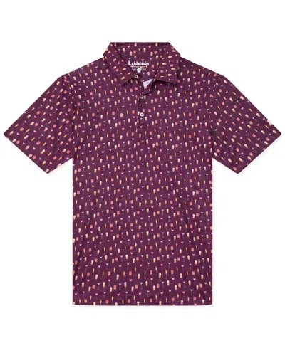 Chubbies Men's The Clink About It Performance Short-sleeve Polo Shirt In Purple