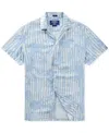 Chubbies Men's The Cool Cabana Sunday Short Sleeve Palm Stripe Camp Shirt In Light Blue