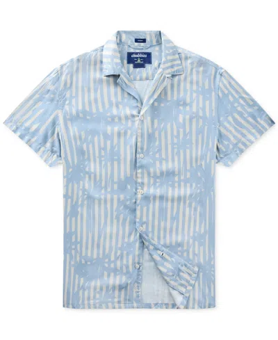 Chubbies Men's The Cool Cabana Sunday Short Sleeve Palm Stripe Camp Shirt In Light Blue