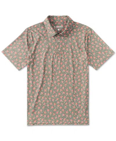 Chubbies Men's The Dusty Rosea Short Sleeve Printed Performance Polo In Olive Green