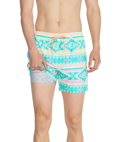 Chubbies Men's The En Fuegos Quick-dry 5-1/2" Swim Trunks With Boxer Brief Liner In Multi