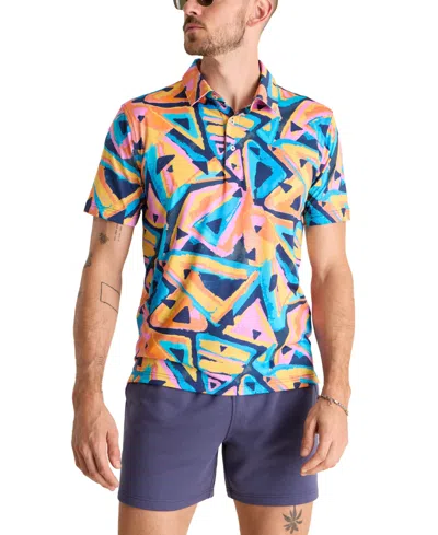 Chubbies Men's The Exploding Nacho Short Sleeve Geo Print Polo Shirt In Bright Pink