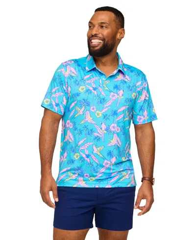 Chubbies Men's The Flock Party Printed Polo Shirt In Blue