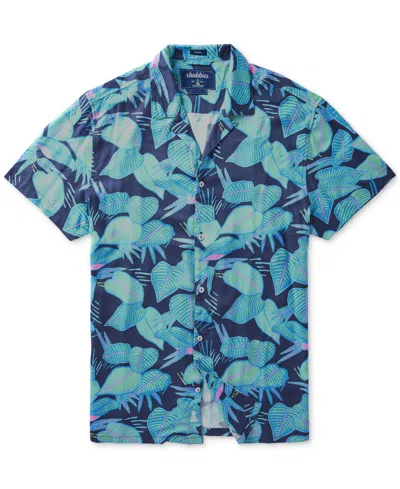 Chubbies Men's The Fluorescent Funks Short Sleeve Tropical Print Camp Shirt In Navy,blue