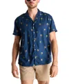 Chubbies Men's The Golden Palm Short Sleeve Palm Tree Print Camp Shirt In Navy