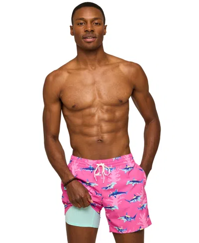 Chubbies Men's The Great Pink Sharks Classic 5.5" Swim Trunks In Pattern