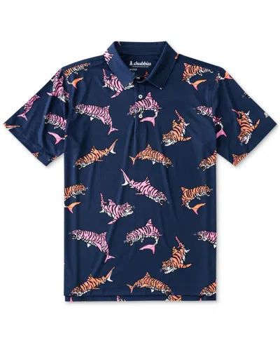 Chubbies Men's The King Of The Sea Performance Polo Shirt In Blue