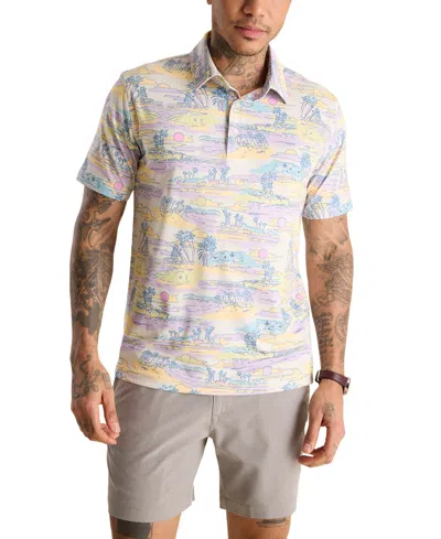Chubbies Men's The Kiss And Pastel Short Sleeve Island Print Polo Shirt In Light Purple