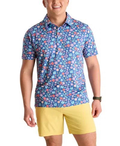 Chubbies Men's The Spring Pedal Classic-fit Printed Performance Polo Shirt In Blue