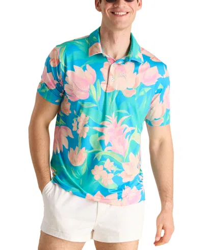 Chubbies Men's The Stop & Smell The Roses Performance Polo Shirt In Blue