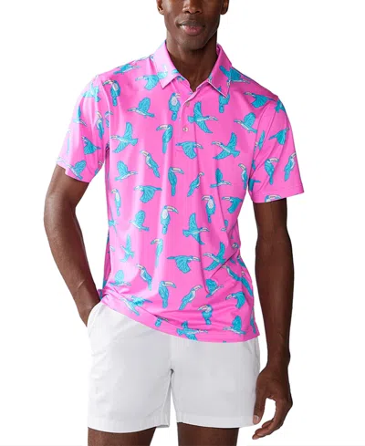 Chubbies Men's The Toucan Do It Performance Polo 2.0 In Bright Pin