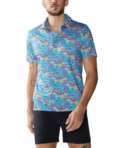 Chubbies Men's The Tropical Bunch Performance Polo 2.0 In Bright Blu