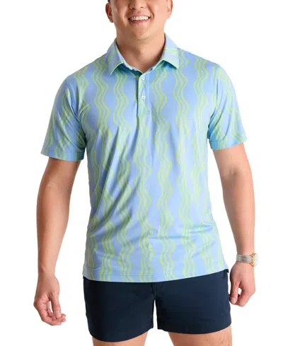 Chubbies Men's The Wavy Daze Performance Polo Shirt In Blue