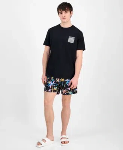 Chubbies Mens Graphic T Shirt Printed Swim Trunks In Black
