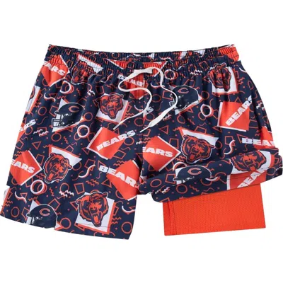 Chubbies Navy Chicago Bears Game Day Fit Classic Lined Swim Trunks In Multi