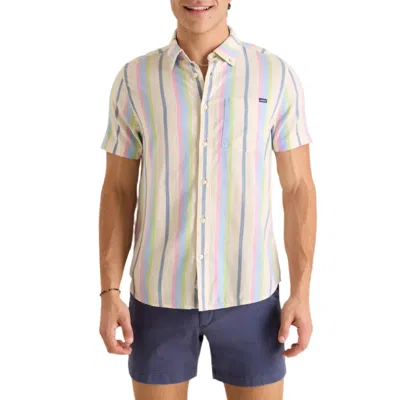 Chubbies Resort Weave Friday Shirt Men's Multicolor Striped Button Up Frog673
