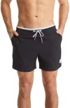 Chubbies Swim Trunks Mens Black Boxer Brief Lined Drawstring Waist Fts1002 In Black