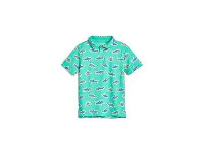 Chubbies The Apex Swimmers (boys Performance Polo) (big Kid) Boy's Clothing Mint/pattern Based : Md (10/12 Ye In Green