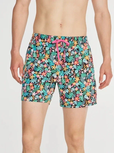 Chubbies The Bloomerangs Swim Trunk Men Black Floral Drawstring Waist Fts972 In Multi