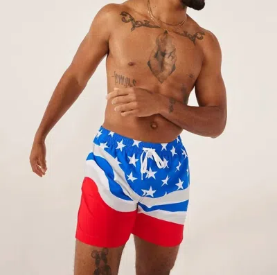 Chubbies The Braves American Swim Trunk In Multi In Blue