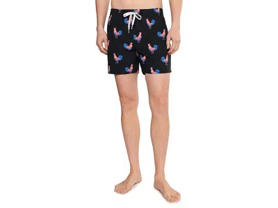 Chubbies The Cockadoodle Doozies 5.5 (classic Lined Swim Trunks) In Black