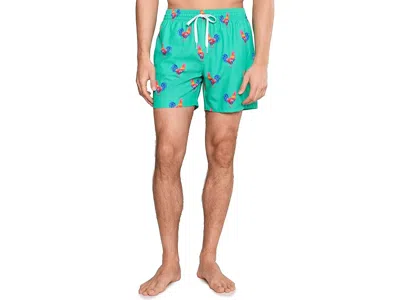Chubbies The Cockadoodle Doozies Teal 5.5 (classic Lined Swim Trunks) In Green