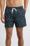Chubbies The Daisy Dives 5.5-inch Floral Swim Trunks In Black - Pattern Base Plaids