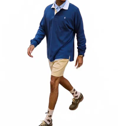 Chubbies The Do Me A Solid Rugby Long Sleeve Shirt In Navy Blue