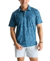 Chubbies The Dyed And True Polo Mens Navy Tropical Print Golf Shirt Nwo119 In Blue