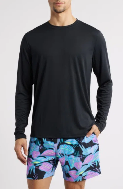 Chubbies The Hillbilly Cat Sun Crewneck Rashguard In Black - Solid