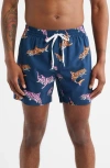 Chubbies The King Of The Seas Classic Lined 5.5-inch Swim Trunks In Blue