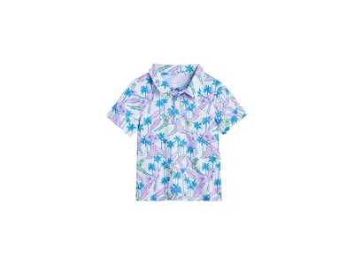 Chubbies The Lil Flock Party (toddler Performance Polo) (toddler/little Kid) Boy's Clothing Optic White/patte In Blue