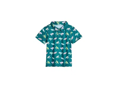 Chubbies The Lil Turtally Awesome (toddler Performance Polo) (toddler/little Kid) Boy's Clothing Bright Green In Brown