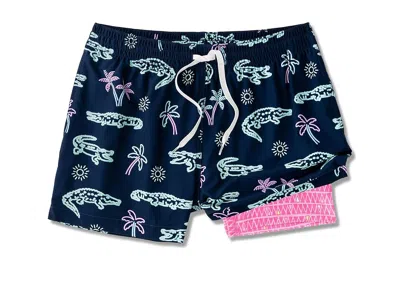 Chubbies The Neon Glades 5.5 (classic Lined Swim Trunk) Men's Swimwear Sets Navy: Sm In Blue